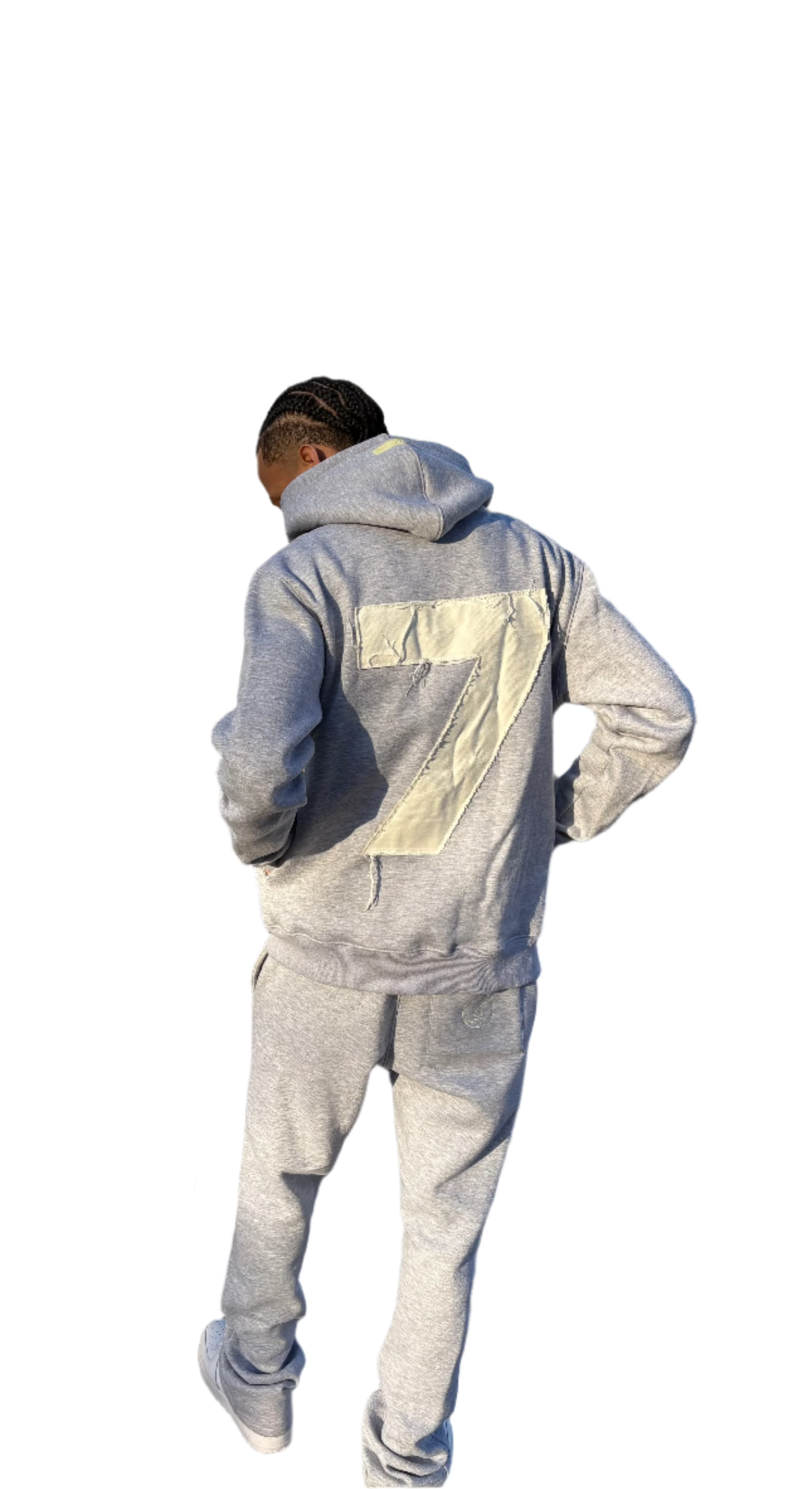 Gray "YAHWEH" Stacked Pants